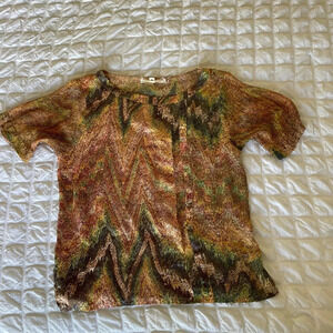 Anthro Burning torch rayon silk blouse